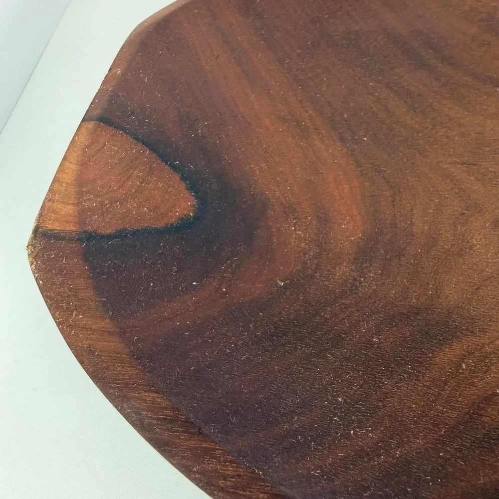 Hand Carved Teak Wood Decorative Bowl Fruit Bowl, Trinket Bowl Minimalist